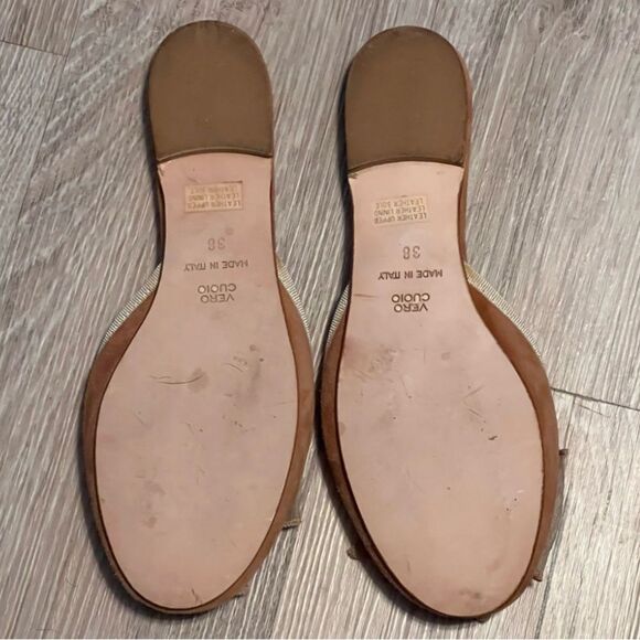 Sundance Karina Suede Mules Flats Slip On Gauze Sheer Bow Camel Tan 38 8 NEW - Picture 7 of 8